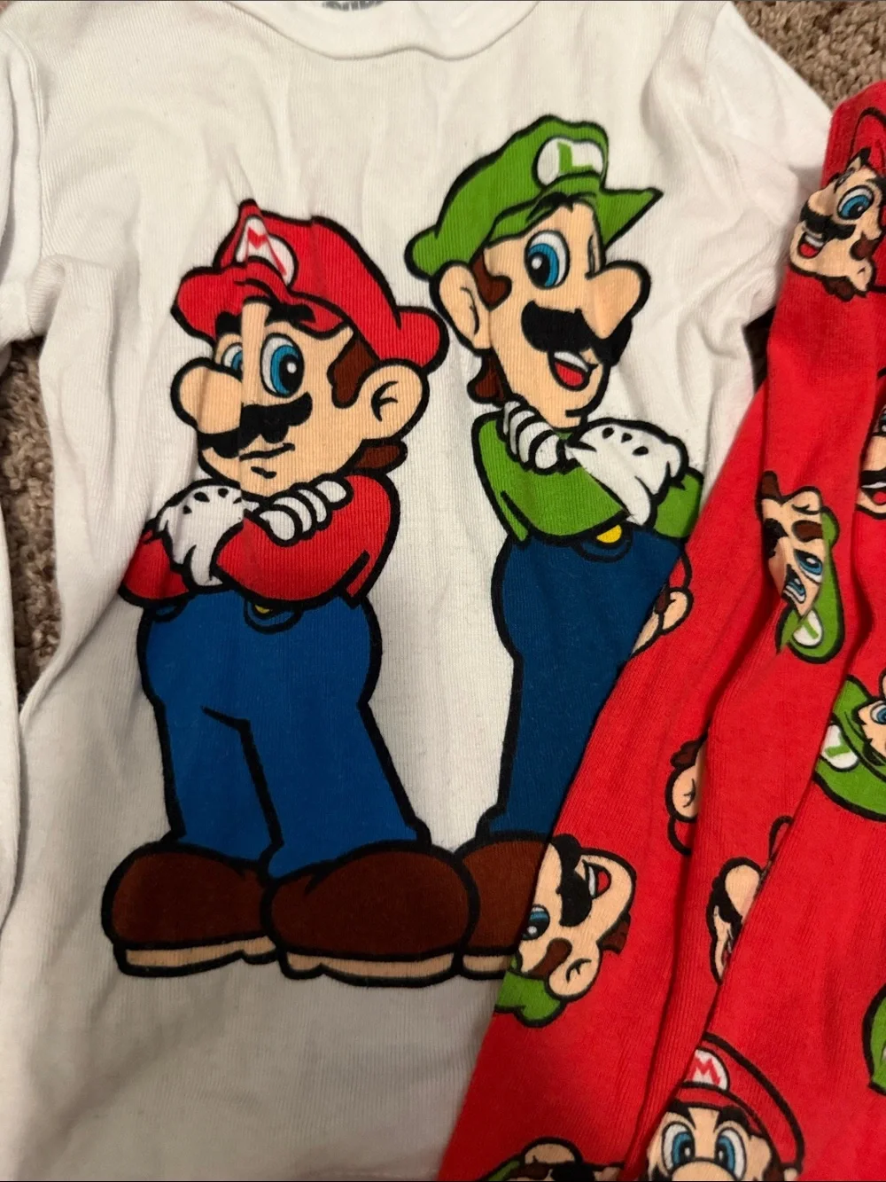 Nintendo Super Mario Kids Pajama Set - Black, White & Red